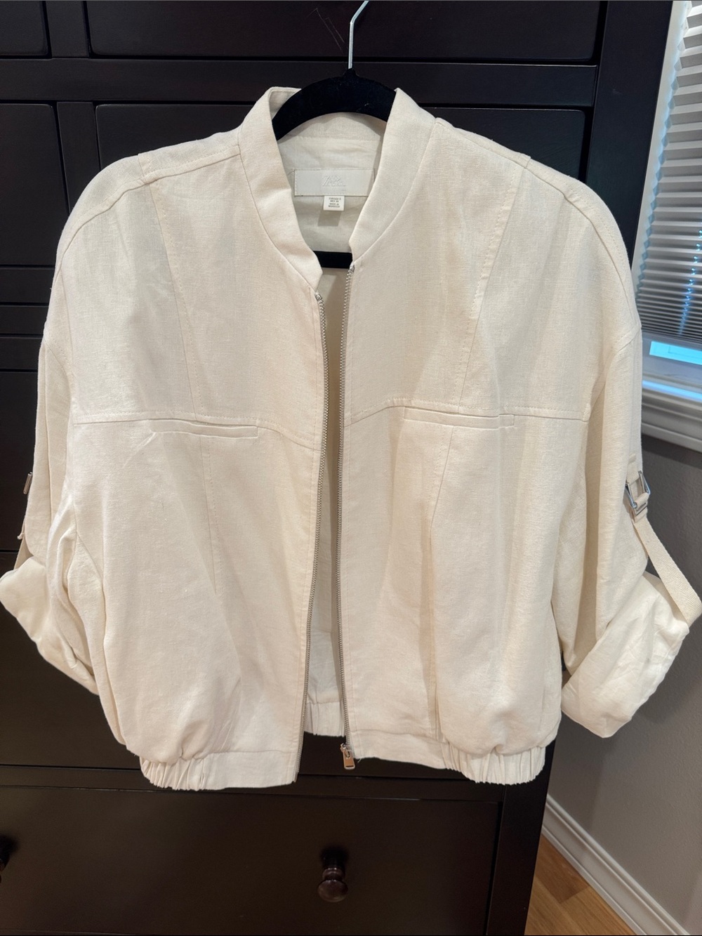 Zara Neutral Cream Bomber Jacket